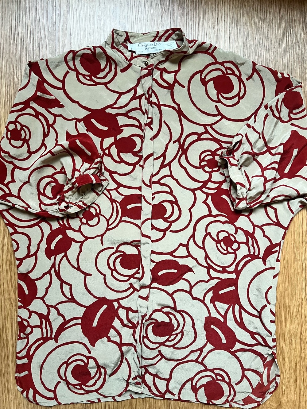 Vintage (1980s) Christian Dior Women’s Floral Silk Top Size 6
